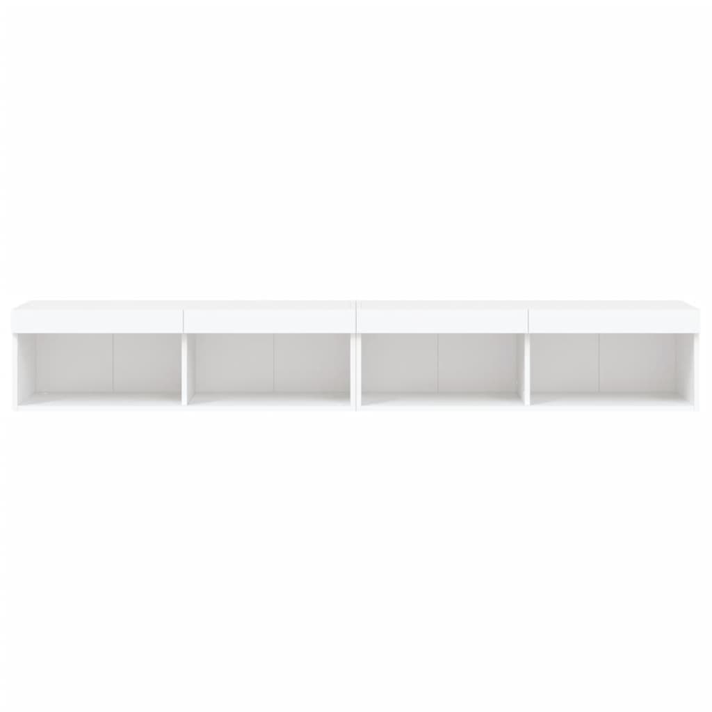 TV Cabinets with LED Lights 2 pcs White 100x30x30 cm