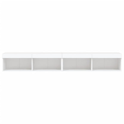 2 Piece TV Cabinet Set with LED Lights White 100x30x30 cm