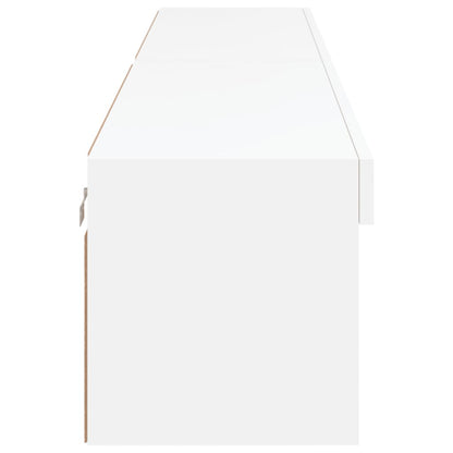 2 Piece TV Cabinet Set with LED Lights White 100x30x30 cm