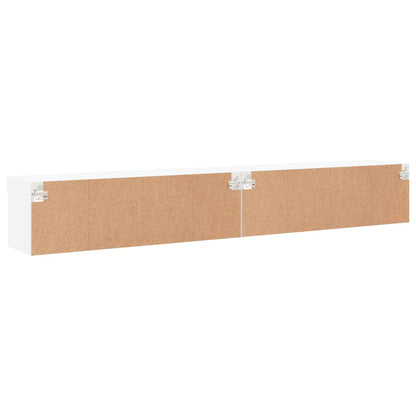 2 Piece TV Cabinet Set with LED Lights White 100x30x30 cm