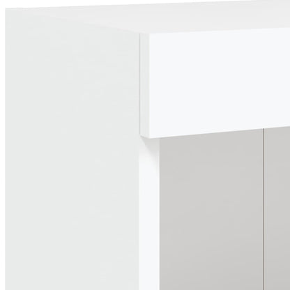2 Piece TV Cabinet Set with LED Lights White 100x30x30 cm