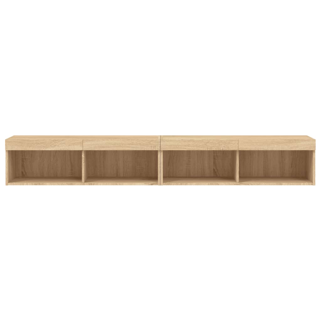 TV Cabinets with LED Lights 2 pcs Sonoma Oak 100x30x30 cm