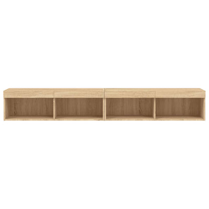 2 Piece TV Cabinet Set with LED Lights Sonoma Oak 100x30x30 cm