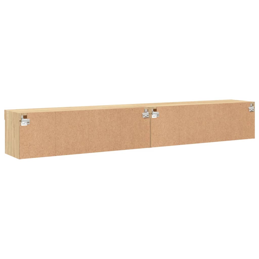 2 Piece TV Cabinet Set with LED Lights Sonoma Oak 100x30x30 cm