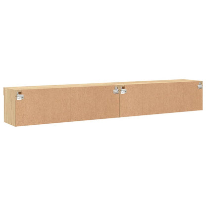 2 Piece TV Cabinet Set with LED Lights Sonoma Oak 100x30x30 cm