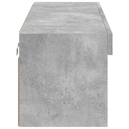 TV Cabinet with LED Lights Concrete Grey 100x30x30 cm