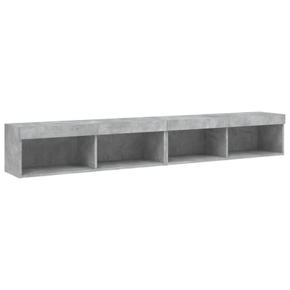 2 Piece TV Cabinet Set with LED Lights Concrete Grey 100x30x30 cm