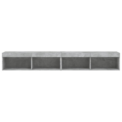 2 Piece TV Cabinet Set with LED Lights Concrete Grey 100x30x30 cm