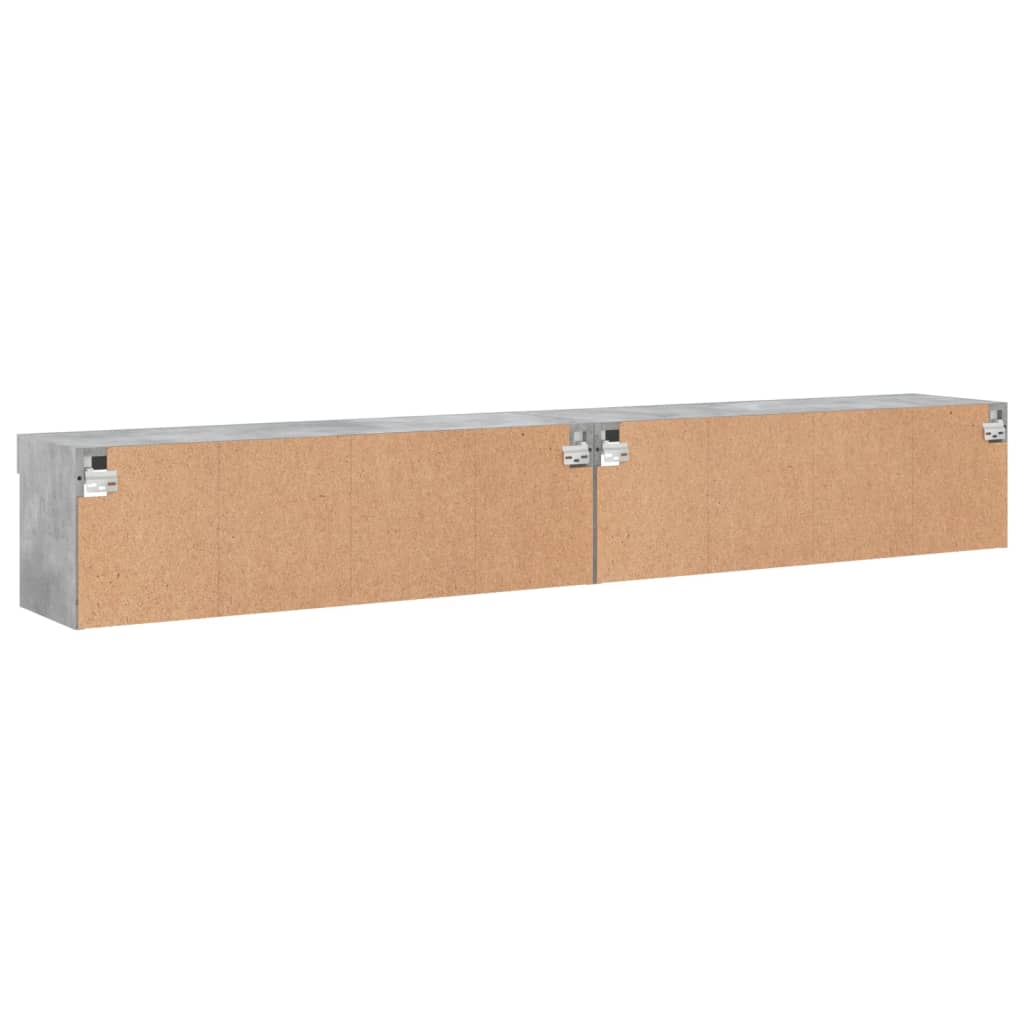 2 Piece TV Cabinet Set with LED Lights Concrete Grey 100x30x30 cm