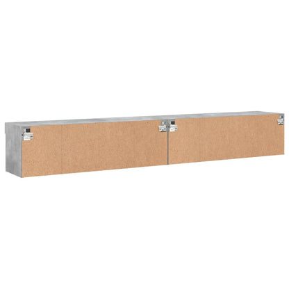 2 Piece TV Cabinet Set with LED Lights Concrete Grey 100x30x30 cm