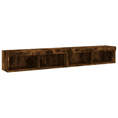 2 Piece TV Cabinet Set with LED Lights Smoked Oak 100x30x30 cm