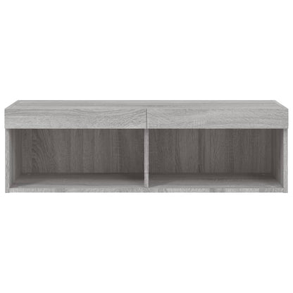 TV Cabinet with LED Lights Grey Sonoma 100x30x30 cm