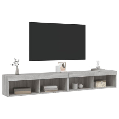 2 Piece TV Cabinet Set with LED Lights Grey Sonoma 100x30x30 cm