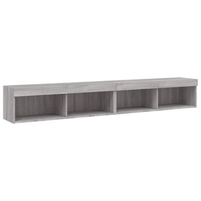 2 Piece TV Cabinet Set with LED Lights Grey Sonoma 100x30x30 cm
