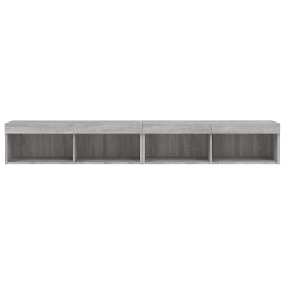 2 Piece TV Cabinet Set with LED Lights Grey Sonoma 100x30x30 cm
