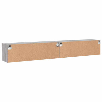 2 Piece TV Cabinet Set with LED Lights Grey Sonoma 100x30x30 cm