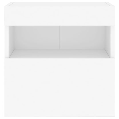 TV Wall Cabinets with LED Lights 2 pcs White 40x30x40 cm