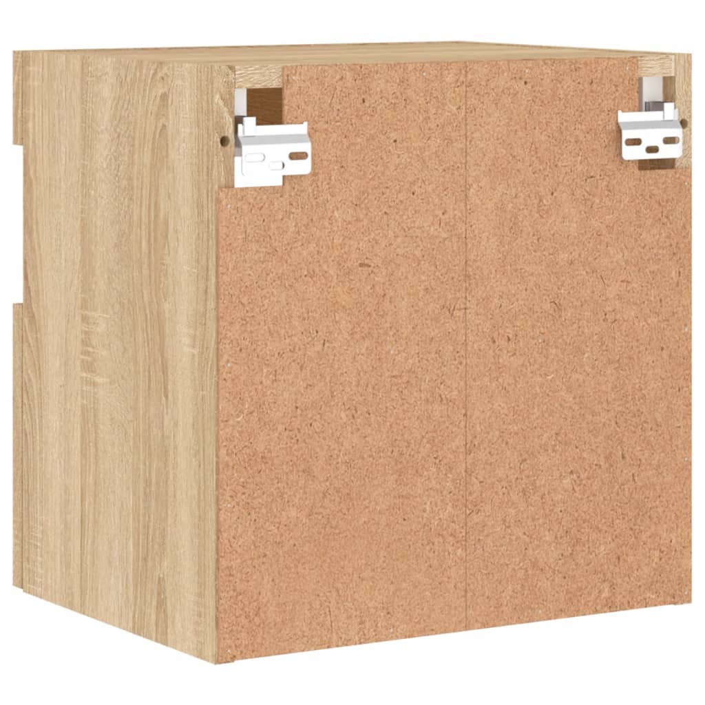 TV Wall Cabinets with LED Lights 2 pcs Sonoma Oak 40x30x40 cm