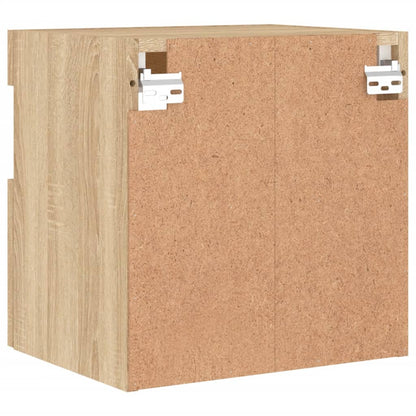 TV Wall Cabinets with LED Lights 2 pcs Sonoma Oak 40x30x40 cm