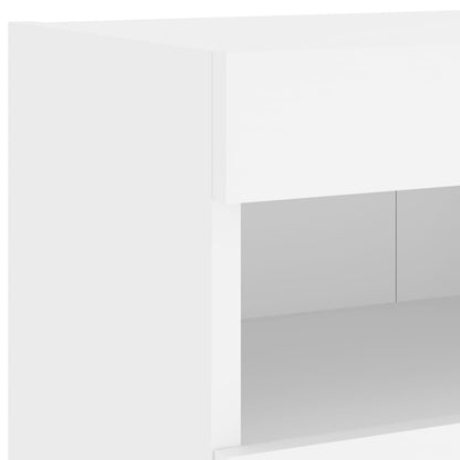 TV Wall Cabinet with LED Lights White 80x30x40 cm