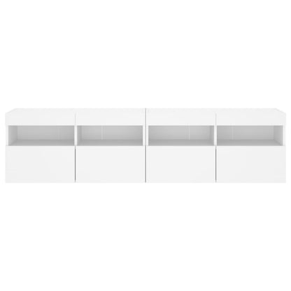TV Wall Cabinets with LED Lights 2 pcs White 80x30x40 cm