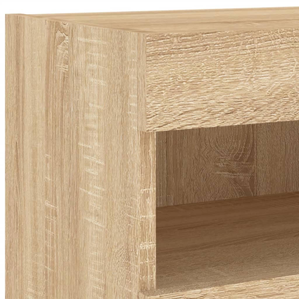 TV Wall Cabinet with LED Lights Sonoma Oak 80x30x40 cm