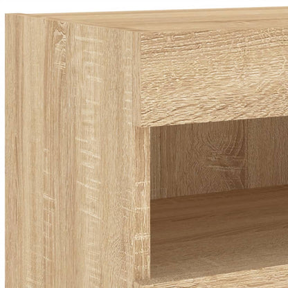 TV Wall Cabinet with LED Lights Sonoma Oak 80x30x40 cm