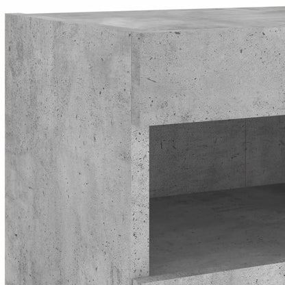 TV Wall Cabinet with LED Lights Concrete Grey 80x30x40 cm