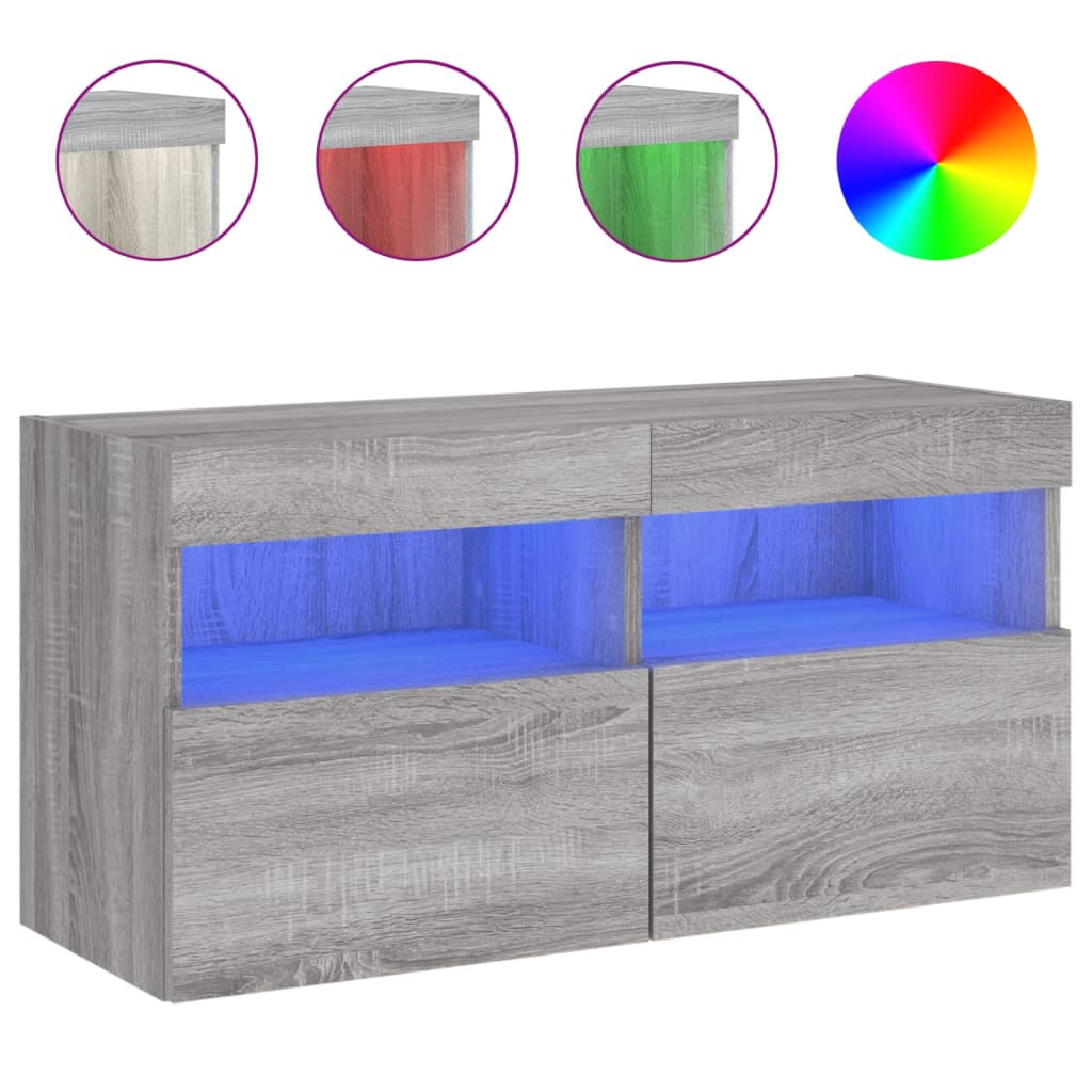 TV Wall Cabinet | Grey Sonoma | Engineered Wood | Medium