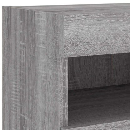 TV Wall Cabinet with LED Lights Grey Sonoma 80x30x40 cm