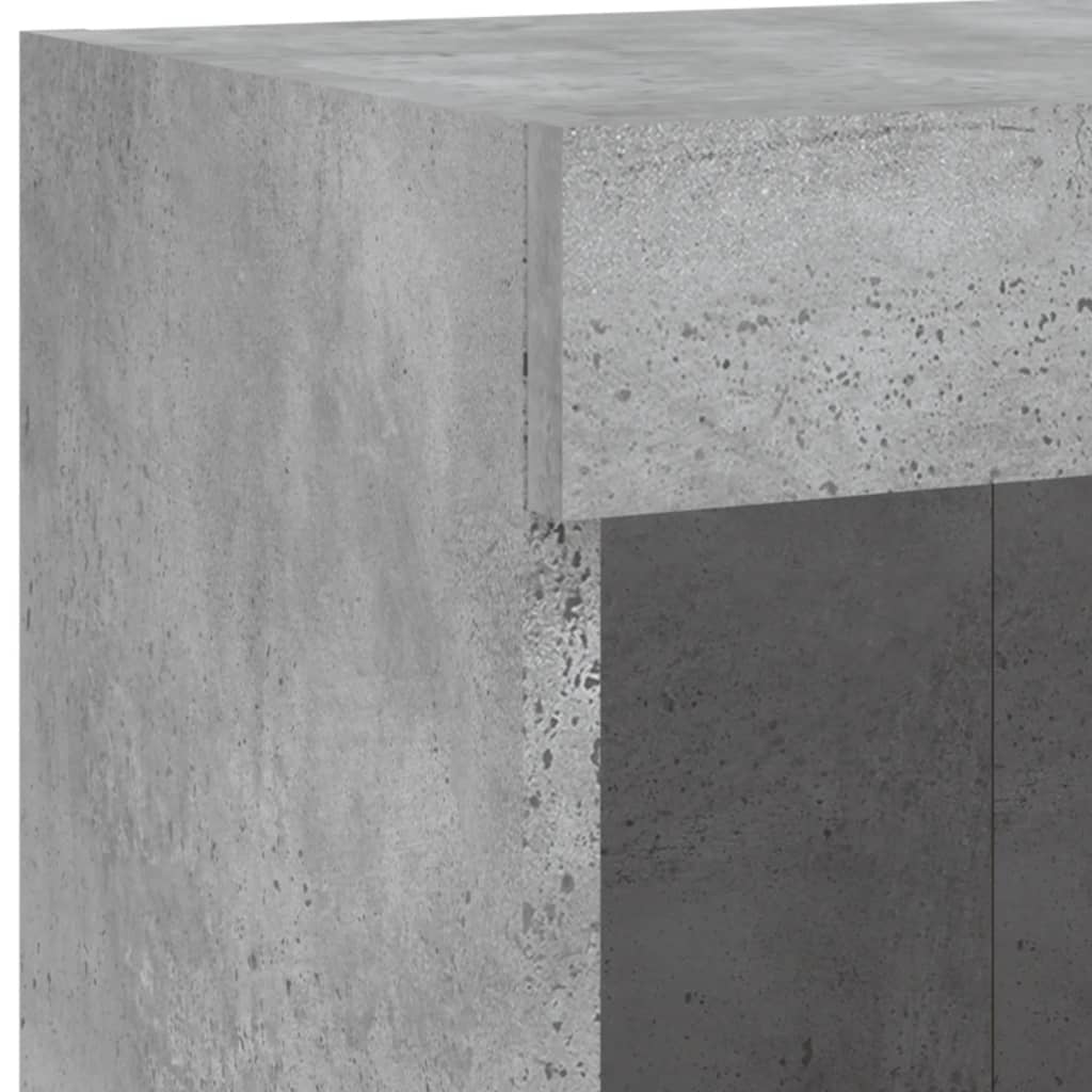 TV Wall Cabinet with LED Lights Concrete Grey 100x30x40 cm