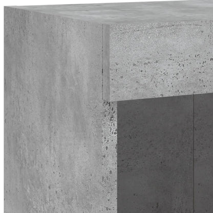 TV Wall Cabinet with LED Lights Concrete Grey 100x30x40 cm