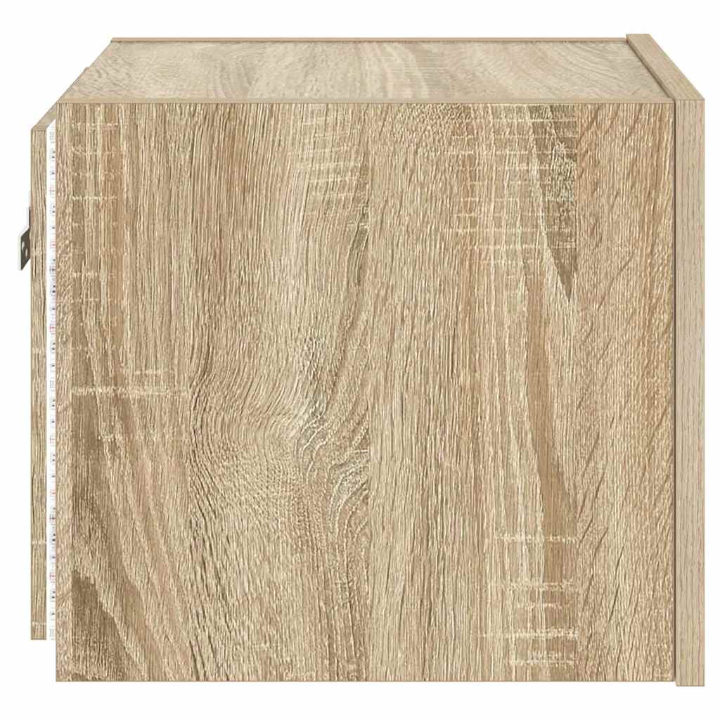 TV Wall Cabinet with LED Lights Sonoma Oak 30.5x35x30 cm