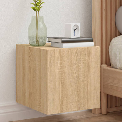 TV Wall Cabinets with LED Lights 2 pcs Sonoma Oak 30.5x35x30 cm