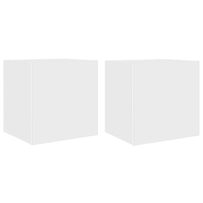 TV Wall Cabinets with LED Lights 2 pcs White 40.5x35x40 cm