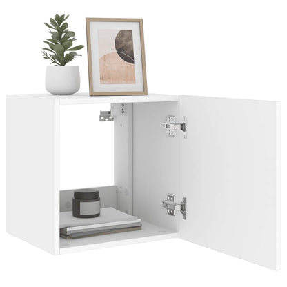 TV Wall Cabinets with LED Lights 2 pcs White 40.5x35x40 cm