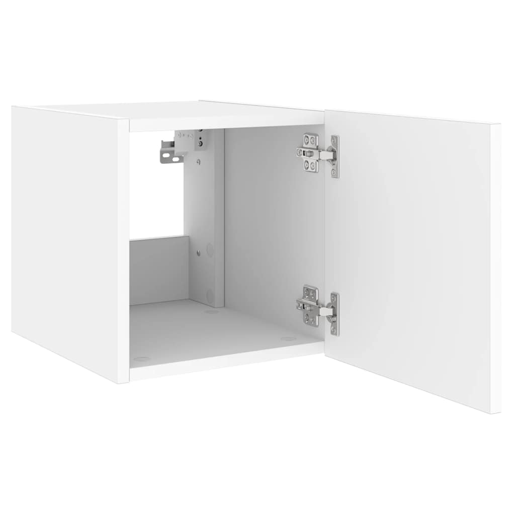 TV Wall Cabinets with LED Lights 2 pcs White 40.5x35x40 cm
