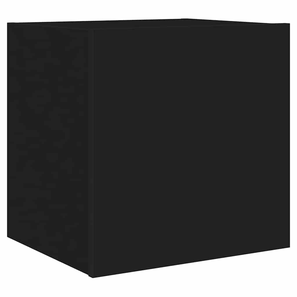 TV Wall Cabinets with LED Lights 2 pcs Black 40.5x35x40 cm