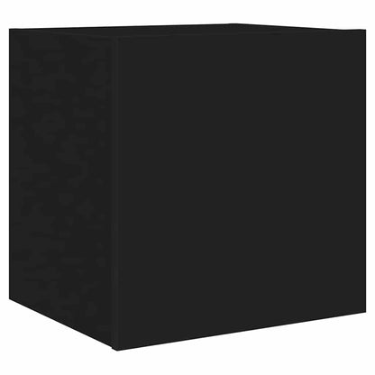 TV Wall Cabinets with LED Lights 2 pcs Black 40.5x35x40 cm