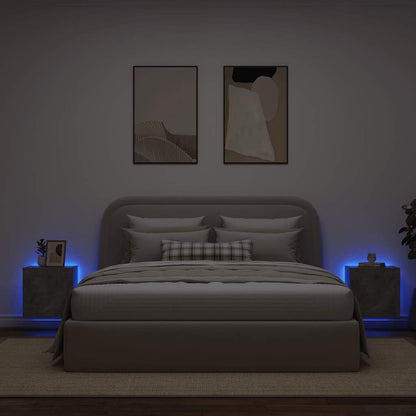 TV Wall Cabinets with LED Lights 2 pcs Concrete Grey 40.5x35x40 cm