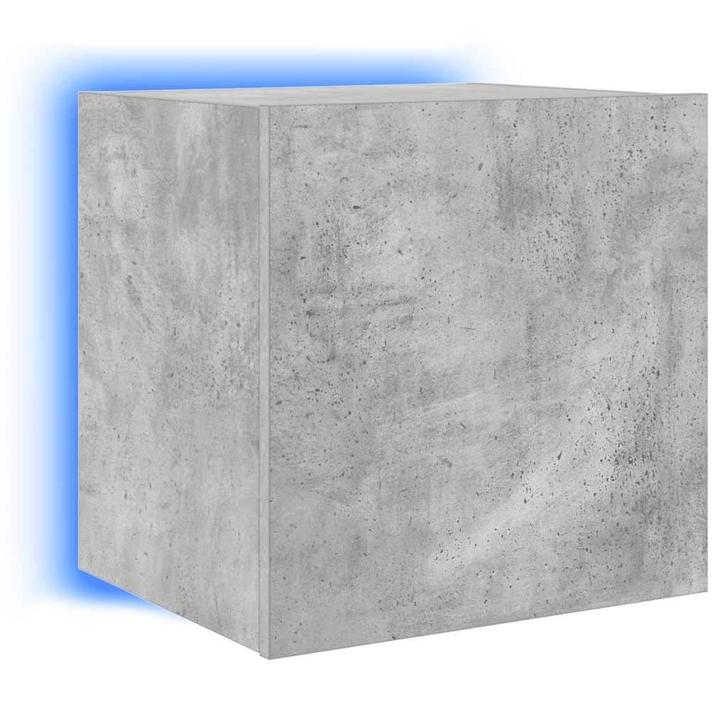 TV Wall Cabinets with LED Lights 2 pcs Concrete Grey 40.5x35x40 cm