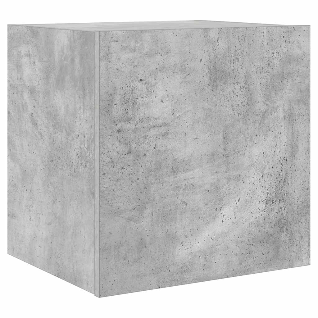 TV Wall Cabinets with LED Lights 2 pcs Concrete Grey 40.5x35x40 cm