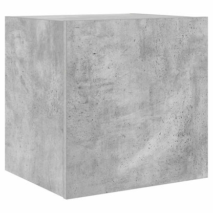 TV Wall Cabinets with LED Lights 2 pcs Concrete Grey 40.5x35x40 cm