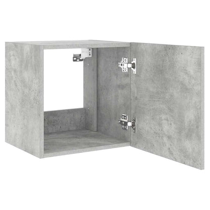 TV Wall Cabinets with LED Lights 2 pcs Concrete Grey 40.5x35x40 cm