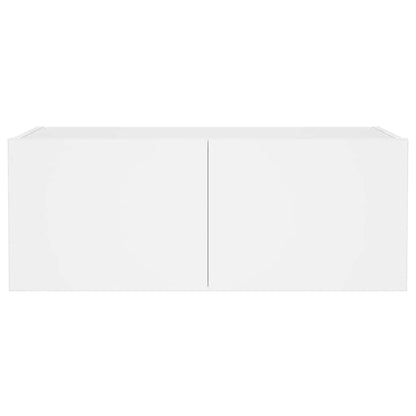 TV Wall Cabinet with LED Lights White 80x35x31 cm