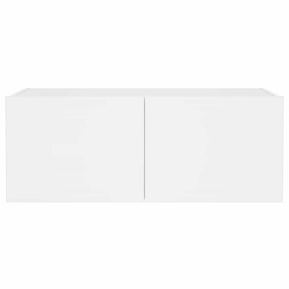 TV Wall Cabinet with LED Lights White 80x35x31 cm