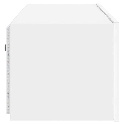 TV Wall Cabinet with LED Lights White 80x35x31 cm