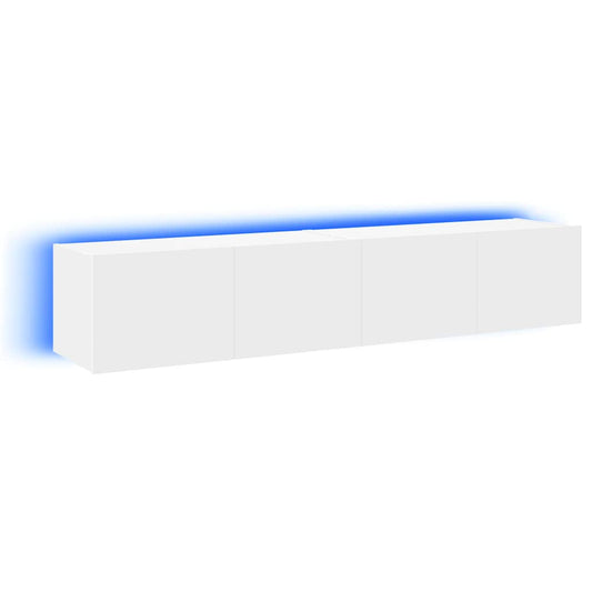 TV Wall Cabinets with LED Lights 2 pcs White 80x35x31 cm