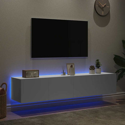 TV Wall Cabinets with LED Lights 2 pcs White 80x35x31 cm