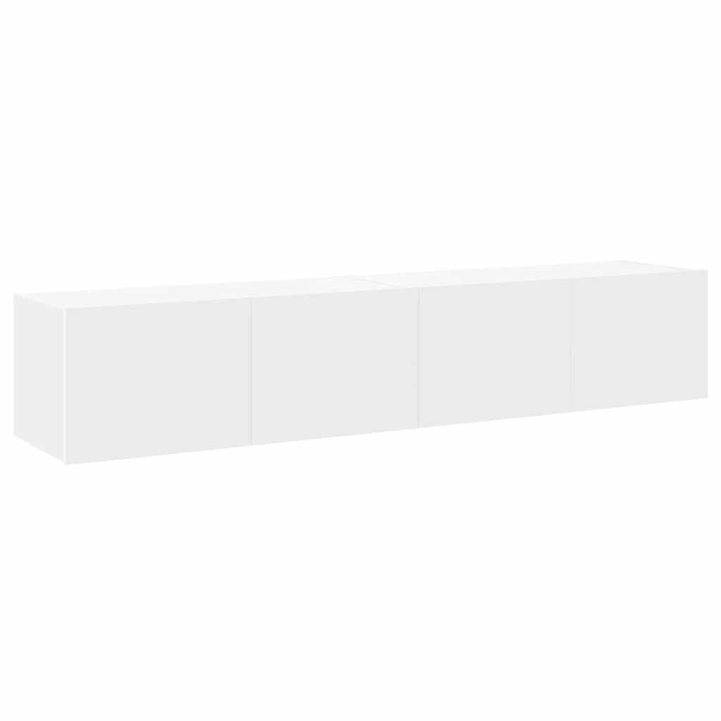 TV Wall Cabinets with LED Lights 2 pcs White 80x35x31 cm